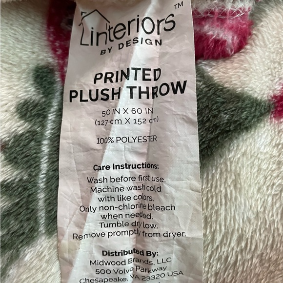 Interior Designs Printed Plush Throw 50 X 60 Holidays Christmas Tree - Picture 4 of 4